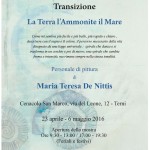 Personale di pittura “Transizione – La Terra l’Ammonite il Mare” di Maria Teresa De Nittis
